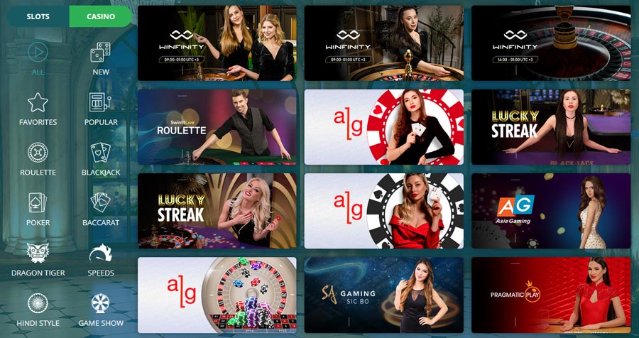 22bet live casino