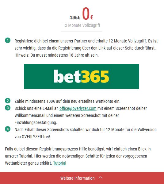 Registrierung beim Wettanbieter Bet365