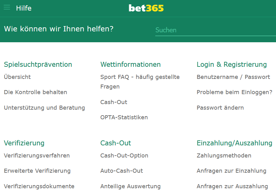 Bet365 Hilfe