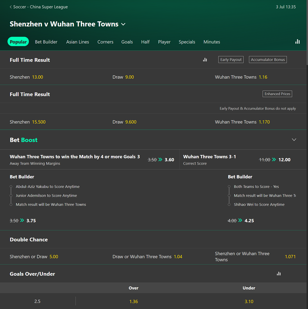 Bet365 football special bets