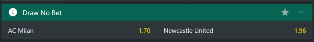 draw no bet 1Bet